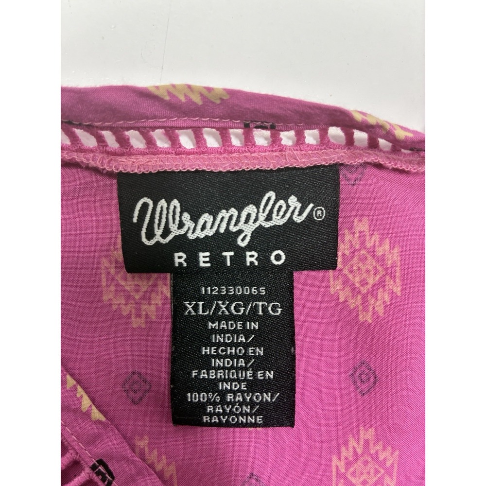 Wrangler Retro Surplice Women Wrap Blouse Size XL Puffed Sleeves Aesthetic - Picture 4 of 11